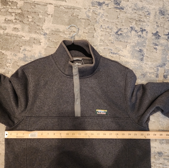 NWT L.L.Bean Grey Sweater Fleece Pullover Mens Size Large Tall - Picture 11 of 16